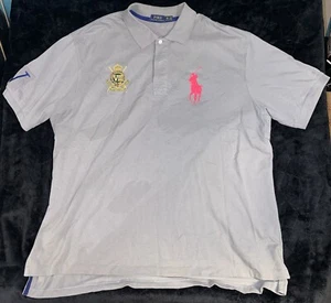 Polo Ralph Lauren Men's 3XB Big Pony Gray Rugby Polo Country Riders Jockey Club - Picture 1 of 14