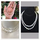 Vintage Crystal Aurora Boralis AB Beads Double Strand Necklace 14.5?-