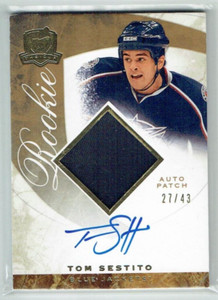 08-09 UD Upper Deck The Cup  Tom Sestito  /43  Gold Spectrum Rookie  Patch  Auto