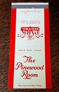 Vintage Matchbook: The Pinewood Room, Park Hotel, Plainfield, NJ Dorothy Draper - Picture 1 of 3
