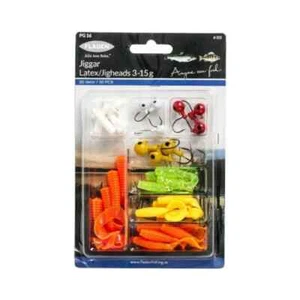 30 Pike Perch Trout Freshwater Jighead set Fladen Latex Lures 3-15g 7079 - Picture 1 of 3