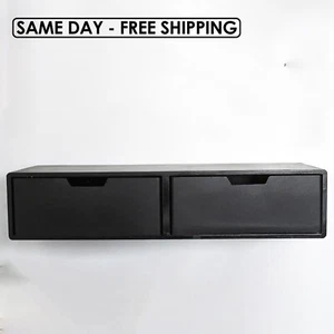 Handmade Wooden Wall-Mounted Double Drawer, Floating Storage Shelf ,Modern - Picture 1 of 10