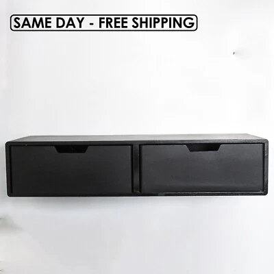 Handmade Wooden Wall-Mounted Double Drawer, Floating Storage Shelf ,Modern - Image 1 of 4