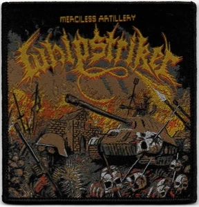 WHIPSTRIKER-MERCILESS ARTILLERY-WOVEN PATCH-BLACK BORDERS - Picture 1 of 1