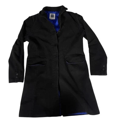 GAP Factory Store Coat Womens Medium Black Wool Cashmere Blend Long Overcoat - Image 1 of 4