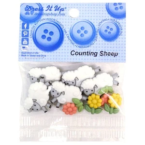 Dress It Up Embellishments-Counting Sheep DIUBTN-5798 - Picture 1 of 1