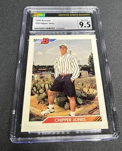 1992 Bowman Chipper Jones CSG 9.5 #28 Atlanta Braves - Picture 1 of 2