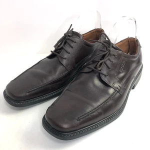 Ecco EUR 45 US 11/11.5 Dark Brown Men's Leather Derby Lace Up Dress Shoes - Picture 1 of 10
