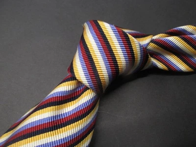 Corbata Borrelli Napoli para hombre 100 % seda a rayas multicolor 59x3 ¡Como nueva! Y09 Foto 1 de 4