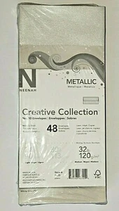 NEENAH Creative Collection #10 buste metalliche 32 libbre - argento bianco - 48 ct - Foto 1 di 2