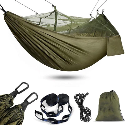 260x140cm Camping Hammock With Mosquito Net And Tree Straps 300kg Load Capacity - Image 1 of 4