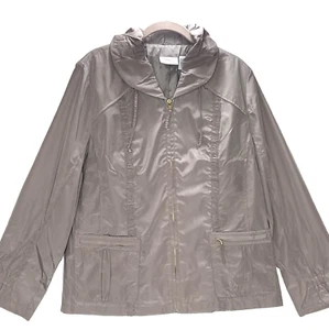 ZENERGY by CHICO'S Emma Jacket Sz 2 Dark Dove Grey Windbreaker Collared NWT $119 - Picture 1 of 7