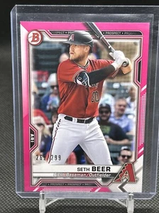 2021 Bowman - Prospects Fucsia Border #BP-60 Seth Birra /299 (RC) - Foto 1 di 3