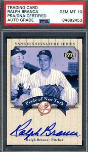 Ralph Branca Gem Mint 10 PSA DNA Signed 2003 Upper Deck Yankees Series Autograph - Picture 1 of 1