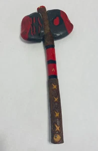 Rare Unique Vintage Native American US Wood & Stone Painted Tomahawk - Handmade - Picture 1 of 12