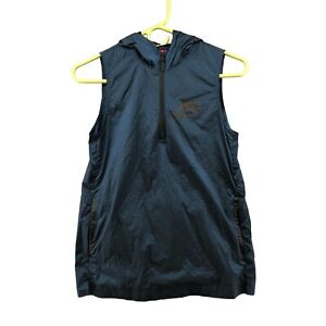 Nike Girls Size M Windbreaker Vest Vented Active Running Outdoor Teal 1/4 Zip