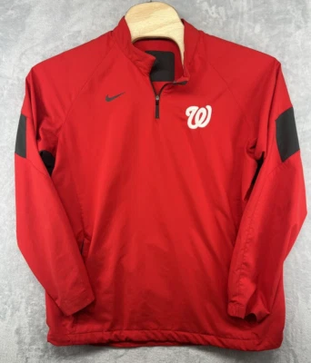 Nike Dri-Fit Washington Nationals MLB Baseball 1/4 Zip Red Jacket Men's Size L - Image 1 of 4