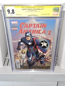 Captain America Steve Rogers #1 CGC SS Signature STAN LEE Inscription HAIL HYDRA - Picture 1 of 6
