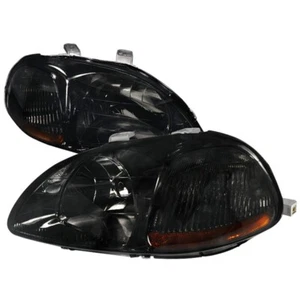 For 96-98 Honda Civic EK Smoked Headlights Amber CTR Hatchback Coupe Sedan - Picture 1 of 3