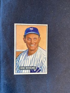Beautiful Set Break  1951 Bowman Raw Est NM #219 Gene Woodling