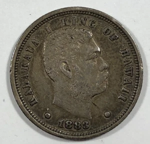 1883 Kingdom of Hawaii Dime. .10. Choice Original Color & Surface. Extra Fine. - Bild 1 von 3