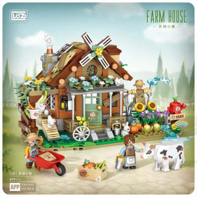 Farm House Building Blocks Set with Minifigures Home Decor Model Gift Kid Adults - image 1 of 4