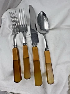 4 piezas baquelita dos tonos caramelo de colección Cubiertos Robinson Knife Company - Imagen 1 de 6