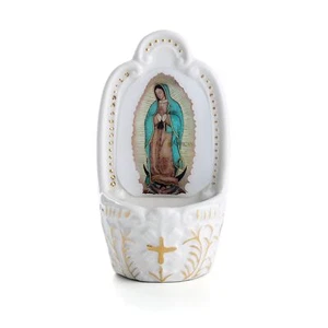 Porcelain Catholic Holy Water Font Our Lady of Guadalupe Holy Water Font for ... - Picture 1 of 8
