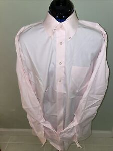 New W/O Tags Paul Fredrick 100% Cotton Shirt Men's 17 1/2 35 Pink Long Sleeve