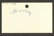 Zeb Terry 3x5 signed auto autographed index note card White Sox Cubs