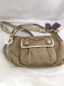 NWT Coach 13833 Signature Poppy Tan/Gold Crossbody Shoulder Bag - Picture 1 of 9