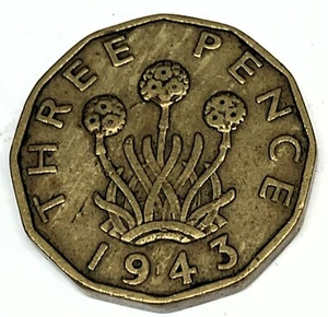# C7346 GREAT BRITAIN COIN, THREE PENCE 1943 - Picture 1 of 2