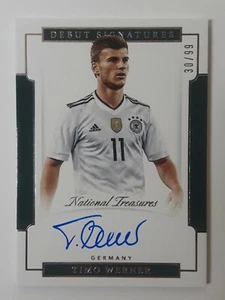 Tarjeta Timo Werner 2018 Panini National Treasures Debut Signatures #30/99 - Imagen 1 de 8