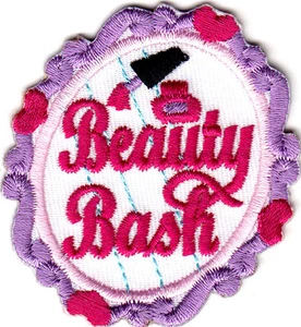 BEAUTY BASH Bügelbild Patch Girly Fashion Make-up Lippenstift Nagellack - Bild 1 von 2