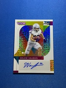 2023 Leaf Vivid Football White Mojo Autograph Card of Deuce Vaughn #2/6!!