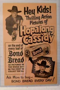 Manubrio pubblicitario foto pane Hopalong Cassidy Bond - Foto 1 di 2