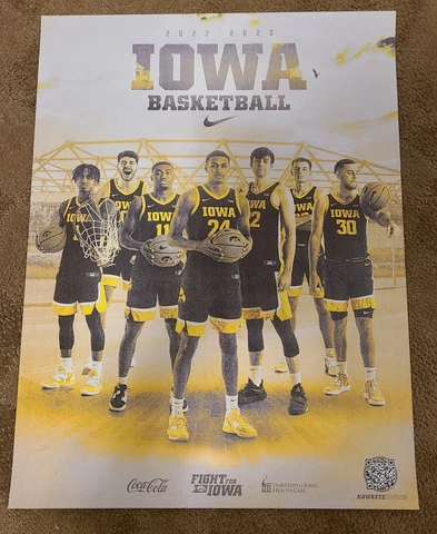 2022-2023 IOWA HAWKEYES Basketball Men's Team Official Poster *FAST SHIP* Cover