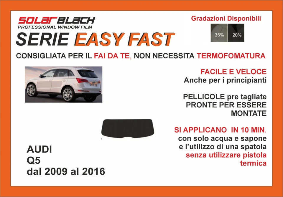 pellicole oscuranti vetri pre-tagliata Audi Q5 09-16  kit lunot EASY FAST - Imagen 1 de 1