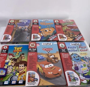 6 Leap Frog Leap Pad Books And Cartridges Kindergarten-1st Grade Educational - Picture 1 of 12