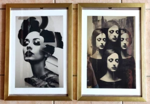 Coppia di serigrafie numerate 2/20 timbrate Dekker Rens in cornici - Foto 1 di 11