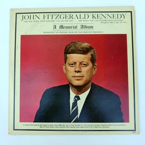 JFK John Fitzgerald Kennedy A MEMORIAL ALBUM Speech & Broadcast Vinyl LP Record - Picture 1 of 6