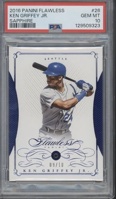 2016 Panini Flawless Sapphire #26 Ken Griffey Jr. 9/10 Pop 1 Gem Mint PSA 10 - Image 1 of 2