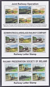 IRELAND Railway Preservation Society Eight Modern Miniature Sheets Mint NH - Picture 1 of 4