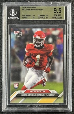 XAVIER WORTHY BGS 9.5 2024 TOPPS NOW #1 ROOKIE RC CHIEFS 2098 - Image 1 of 2