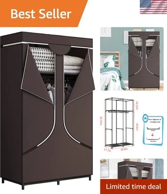 坚固 34 英寸便携式壁橱收纳盒带金属框架和非编织保护套 — 第 1/4 张图片
