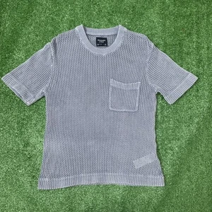 Abercrombie & Fitch Knit Sweater Shirt Men’s Small Light Blue Short Sleeve Top - Picture 1 of 6