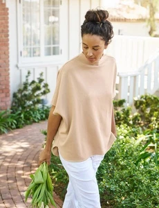 Frank & Eileen - Audrey Capelet collo imbuto sabbia taglia unica beige marrone cotone - Foto 1 di 4