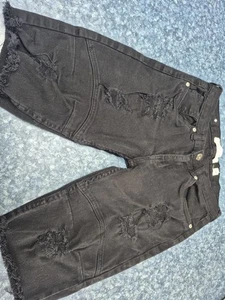 Evolution In Design Boys Black Jean Shorts Size 16  - Picture 1 of 5