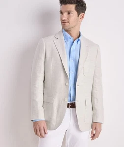 Vineyard Vines Linen Textured Blazer Stone Size Men's 42R NWT MSRP $495 Jacket - Picture 1 of 12