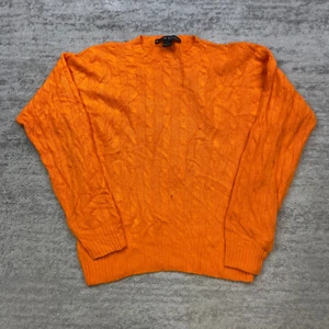 Ralph Lauren Black Label Cashmere Sweater Ladies Large Orange Cable Knit Women - Picture 1 of 13
